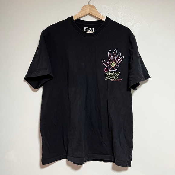 Marvel Iron Man Neon Circuit Graphic Black T-Shirt - Size L - Picture 1 of 8